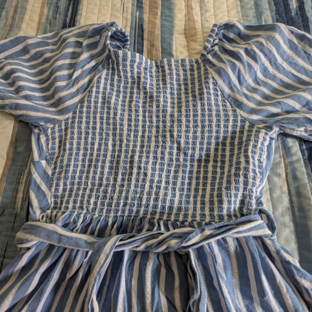 Old Navy Light Blue Striped Blouse - Picture 5 of 6